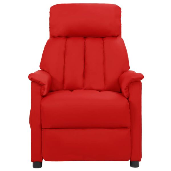 vidaXL Fauteuil de massage Rouge bordeaux Similicuir