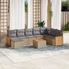 vidaXL Salon de jardin avec coussins 9 pcs beige r&eacute;sine tress&eacute;e