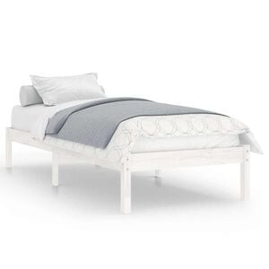 vidaXL Cadre de lit sans matelas blanc bois massif