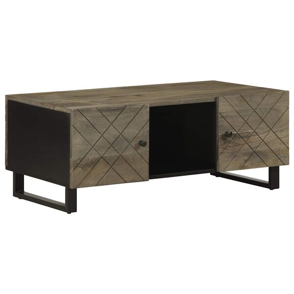 vidaXL Table basse noir 100x54x40 cm bois massif de manguier