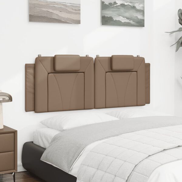 vidaXL Coussin de t&ecirc;te de lit Viana cappuccino 140 cm similicuir