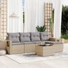 vidaXL Salon de jardin avec coussins 6 pcs beige r&eacute;sine tress&eacute;e