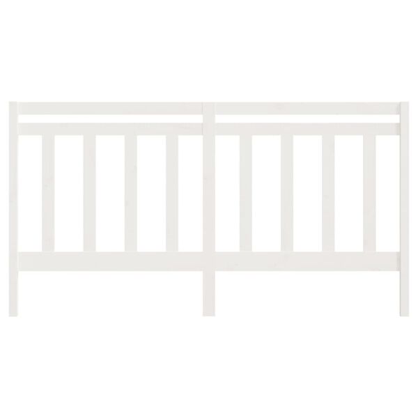 vidaXL T&ecirc;te de lit Blanc 186x4x100 cm Bois massif de pin