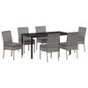 vidaXL Ensemble de salle &agrave; manger pour jardin 7 pc Gris