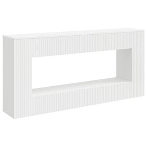 vidaXL Table console Ray&eacute; Blanc 155 x 29 x 74 cm Bois d&rsquo;ing&eacute;nierie