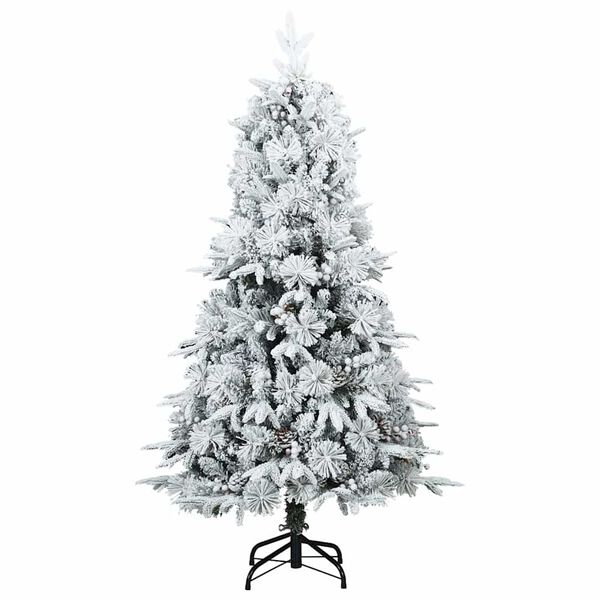 vidaXL Sapin de Noël artificiel à branches pliantes, duveteux de neige