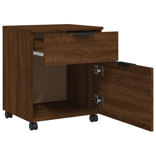 vidaXL Classeur mobile avec roues Ch&ecirc;ne marron 45x38x54 cm Bois