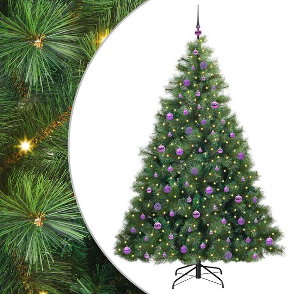 vidaXL Sapin de No&euml;l artificiel avec 300 LED Vert 210 cm PE et PVC