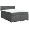 vidaXL Sommier &agrave; lattes de lit avec matelas Gris fonc&eacute; 140x200cm Tissu