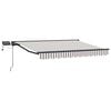 vidaXL Cadre de store manuel avec LEDs Gris clair et blanc 4 &times; 3,5 m