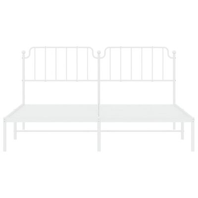 vidaXL Cadre de lit métal sans matelas et tête de lit blanc 183x213 cm