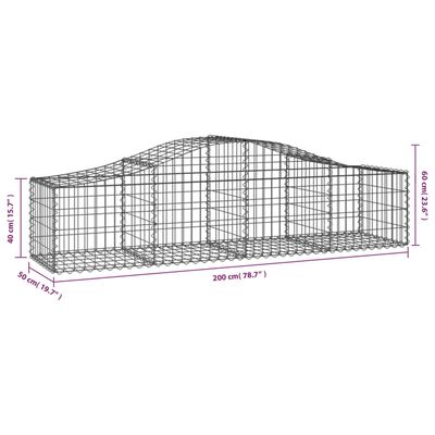 vidaXL Paniers à gabions arqués 8 pcs 200x50x40/60 cm fer galvanisé