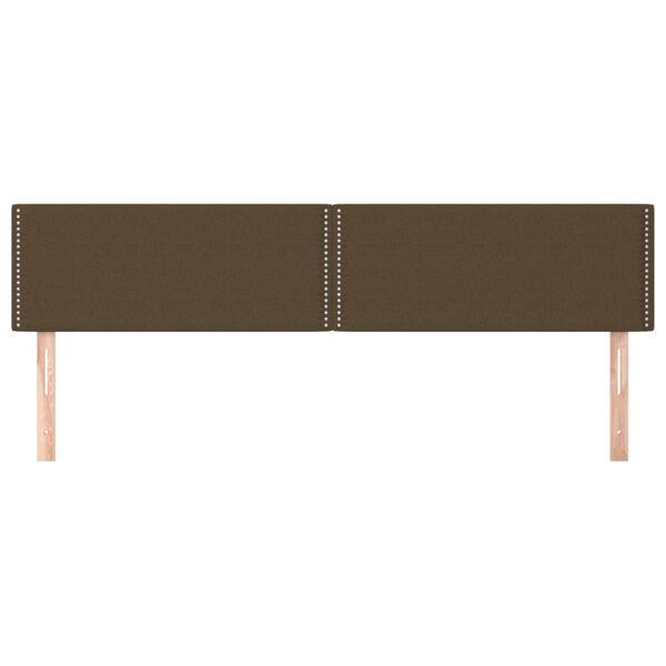 vidaXL T&ecirc;tes de lit 2 pcs Marron Fonc&eacute; 90x5x78/88 cm Tissu