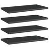 vidaXL Panneaux bibliothèque 4pcs Noir brillant 40x20x1,5cm Aggloméré
