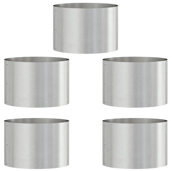 vidaXL Pots de jardin 5 pcs Argent 30 x 30 x 20 cm Acier inoxydable