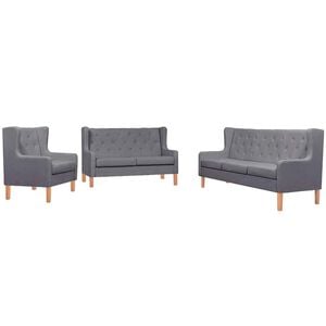 Ensemble de canap&eacute;s 3 pcs tissu gris