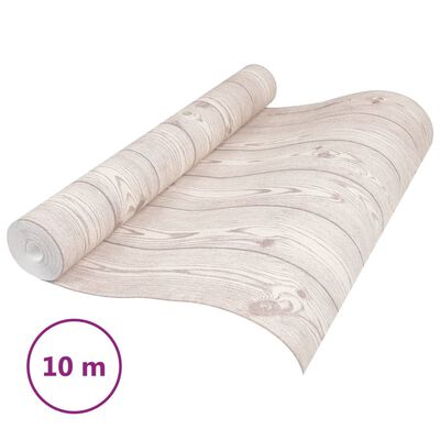 vidaXL Papier peint 3D grain de bois gris 10x0,53 m non tissé