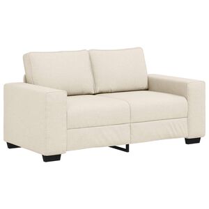 vidaXL Sofa 2 places Beige 160 cm Tissu en lin m&eacute;lang&eacute;