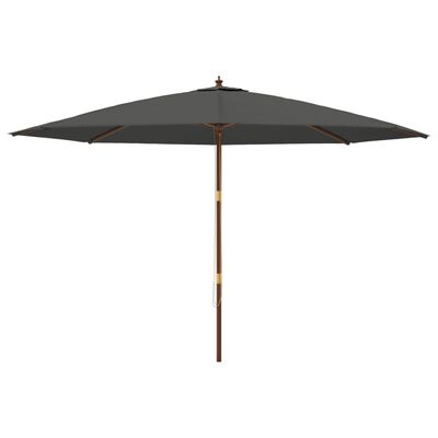 vidaXL Parasol de jardin avec mât en bois anthracite 400x273 cm