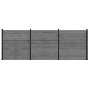 vidaXL Ensemble de Cl&ocirc;ture 526 x 186 cm WPC et Aluminium Gris