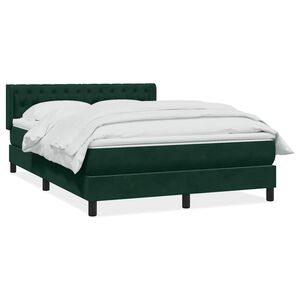 vidaXL Sommier &agrave; lattes de lit et matelas vert fonc&eacute; 160x210cm velours