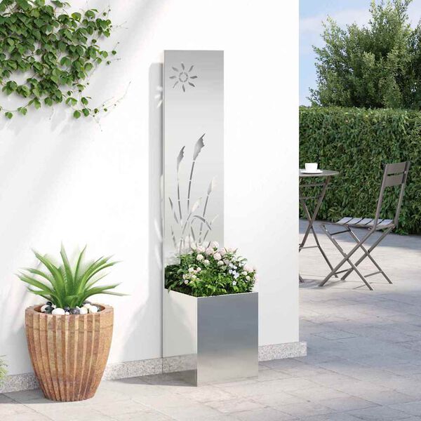 vidaXL Écran de confidentialité de jardin Fretwork Argent 32 x 140 cm