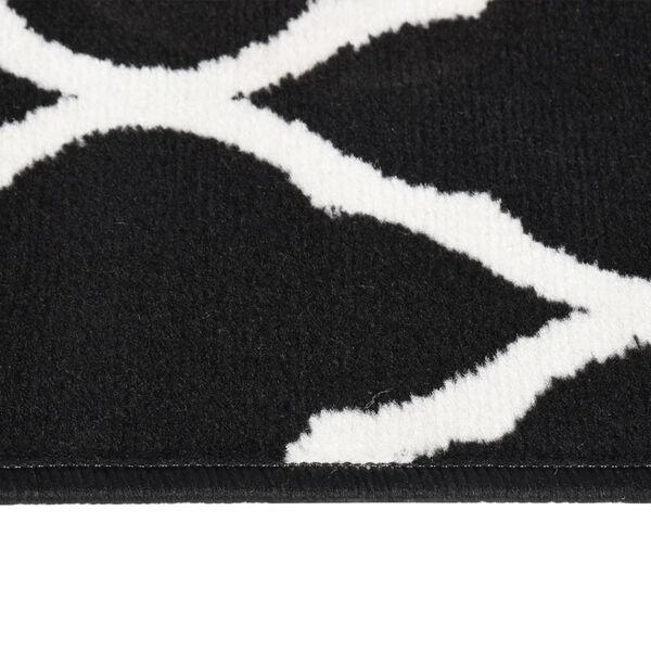 vidaXL Tapis BCF Noir et blanc 100x400 cm