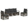 vidaXL Ensemble de canap&eacute; de jardin 5 pcs Gris polyrotin