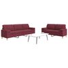 vidaXL Ensemble de canap&eacute;s 2 pcs coussins d&eacute;coratifs bordeaux tissu