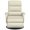 vidaXL Fauteuil inclinable avec repose-pieds cr&egrave;me similicuir