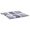 vidaXL Coussins de chaise de jardin lot de 4 carreaux gris 50x50x4 cm