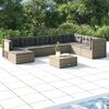 vidaXL Salon de jardin 8 pcs avec coussins Gris Résine tressée