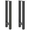 vidaXL Pieds de table console Anthracite 2 pi&egrave;ces 28 x (72-73) cm Acier