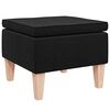 vidaXL Tabouret avec pieds en bois Noir Tissu