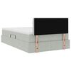vidaXL Lit de Rangement avec matelas Gris clair 120 x 190 cm Velours