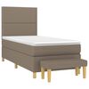 vidaXL Sommier &agrave; lattes de lit avec matelas Taupe 100x200 cm Tissu