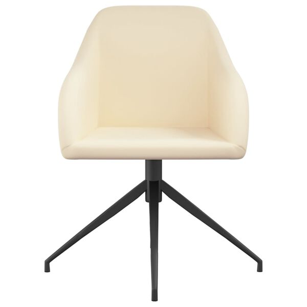 vidaXL Chaises &agrave; manger lot de 2 Cr&egrave;me Velours