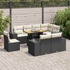vidaXL Salon de jardin 9 pcs avec coussins noir r&eacute;sine tress&eacute;e