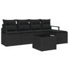 vidaXL Ensemble de Canap&eacute;s 6 pc Noir polyrotin