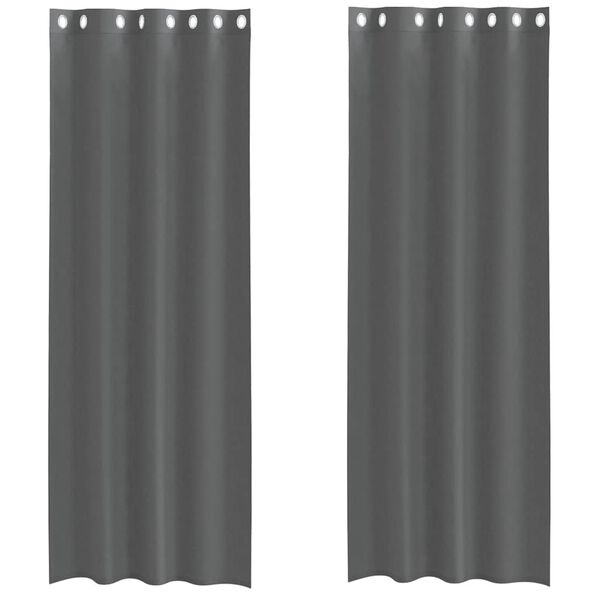 vidaXL Rideaux en voile avec &oelig;illets 2 pcs gris fonc&eacute; 140x260 cm