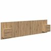vidaXL T&ecirc;te de lit avec armoire 3 pcs Ch&ecirc;ne artisanal