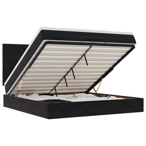 VidaXL Cadre de lit ottoman avec matelas noir 180x200cm velours