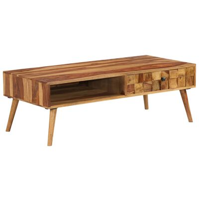 vidaXL Table basse Bois massif avec finition miel 110x50x37 cm