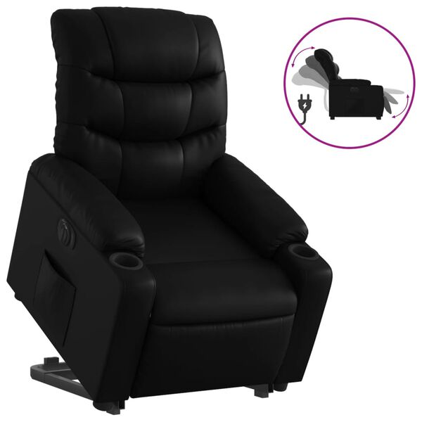 vidaXL Fauteuil inclinable &eacute;lectrique noir similicuir