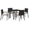 vidaXL Ensemble de salle &agrave; manger pour jardin 5 pc Noir