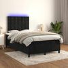 vidaXL Sommier &agrave; lattes de lit et matelas LED noir 120x190 cm velours
