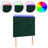 vidaXL T&ecirc;te de lit &agrave; LED Vert fonc&eacute; 90x5x118/128 cm Velours