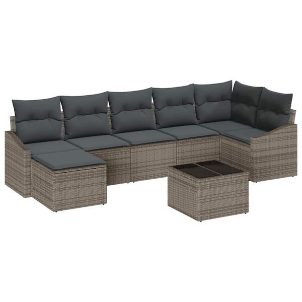 vidaXL Ensemble de salle &agrave; manger pour jardin 8 pcs Gris clair