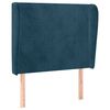vidaXL T&ecirc;te de lit avec oreilles Bleu fonc&eacute; 93x23x118/128 cm Velours