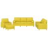 vidaXL Ensemble de canap&eacute;s 4 pcs avec coussins jaune clair tissu